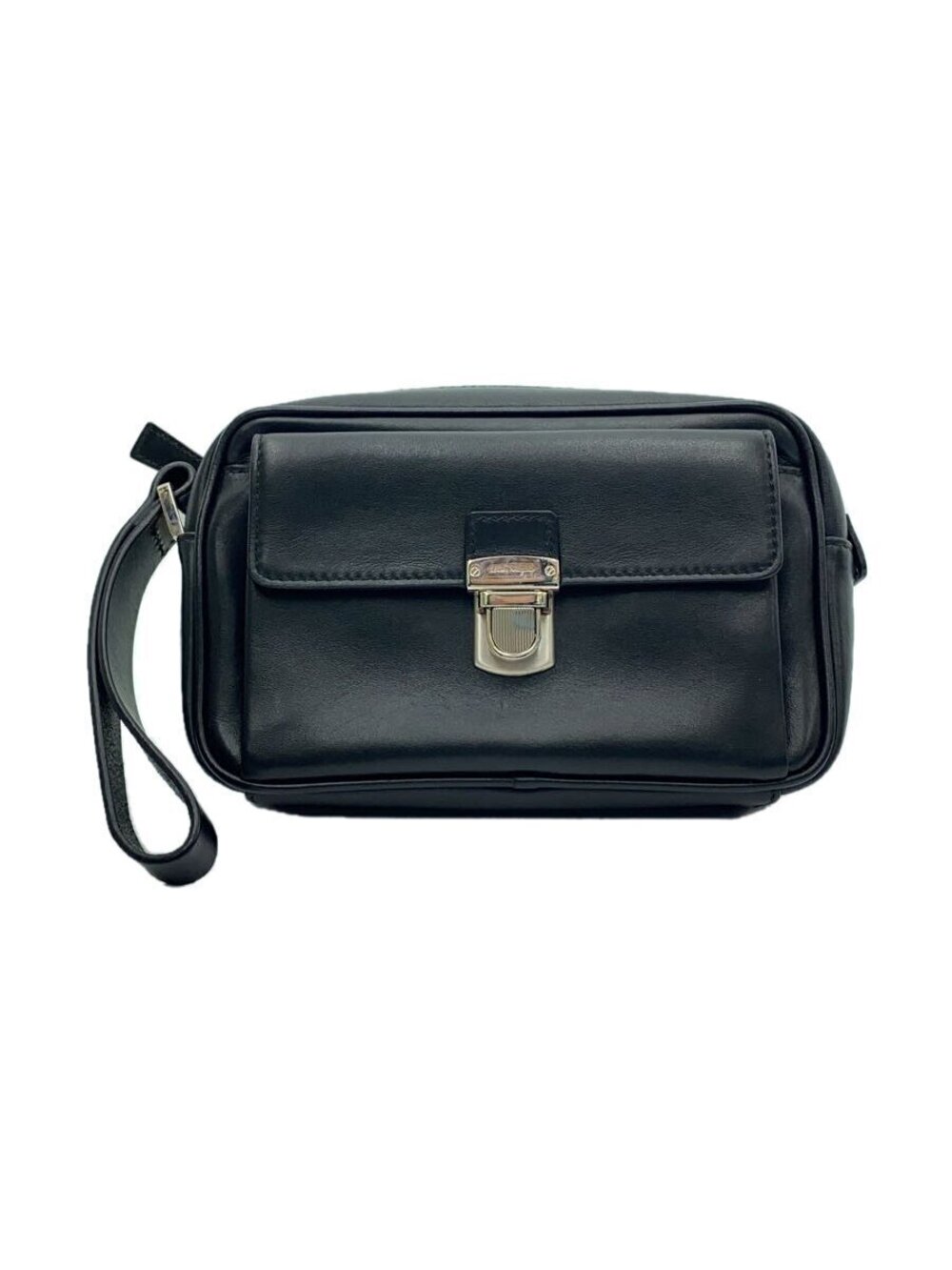 Salvatore Ferragamo Clutch Bag Leather Black